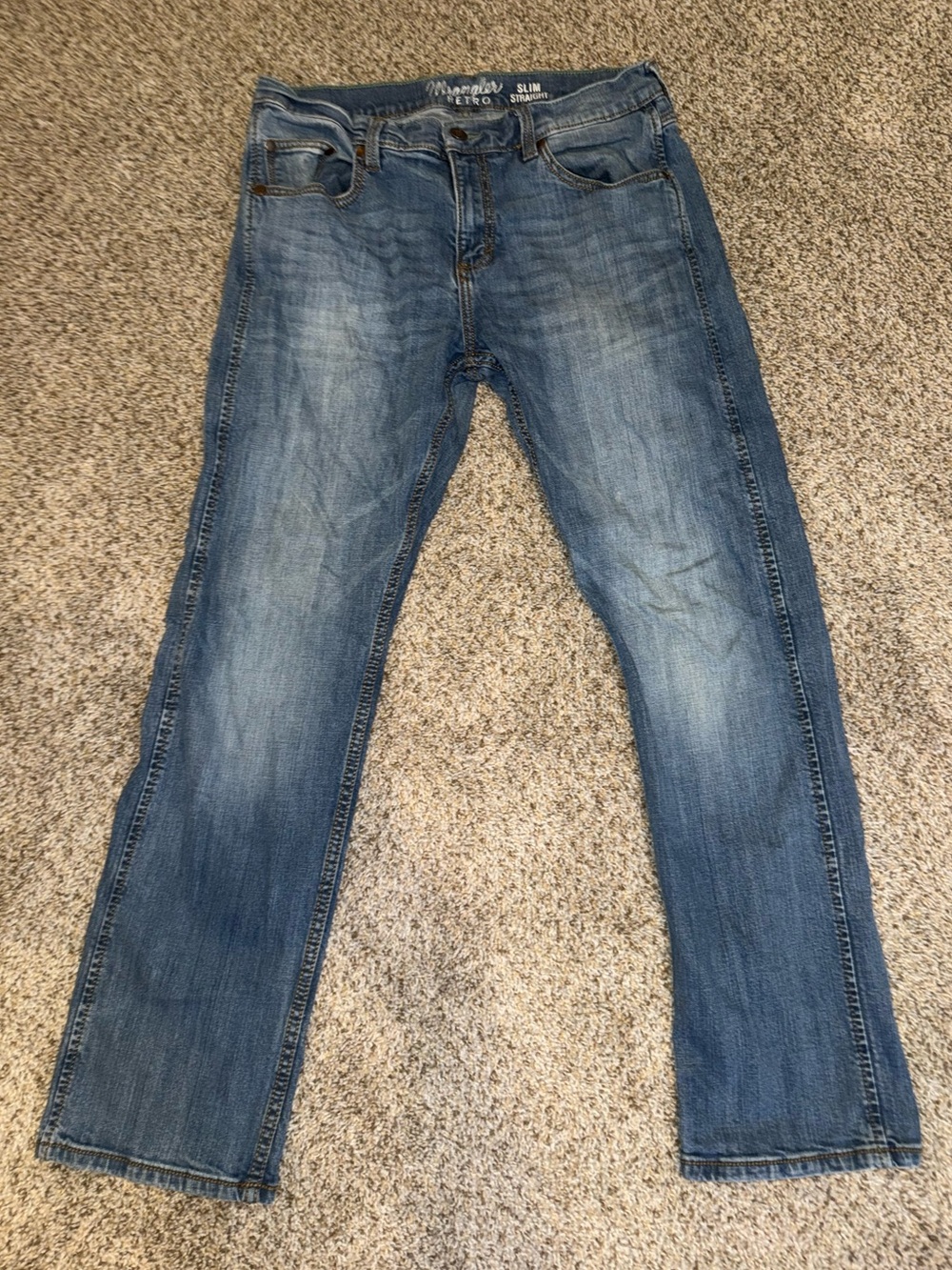 Mens Wrangler Retro Slim Straight Jeans